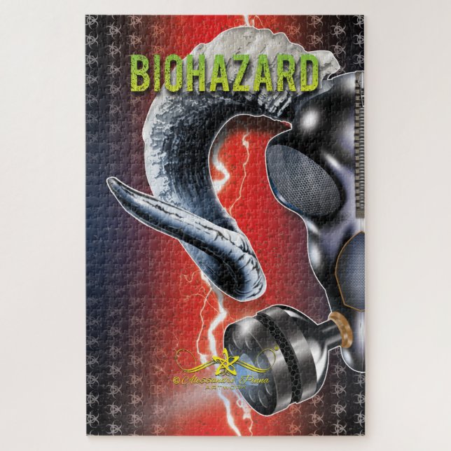 BW! BIOHAZARD WARNING! SKULL JIGSAW PUZZLE (Vertical)