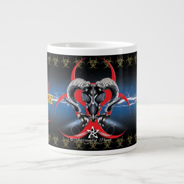 BW! BIOHAZARD WARNING! SKULL LARGE COFFEE MUG (Front)