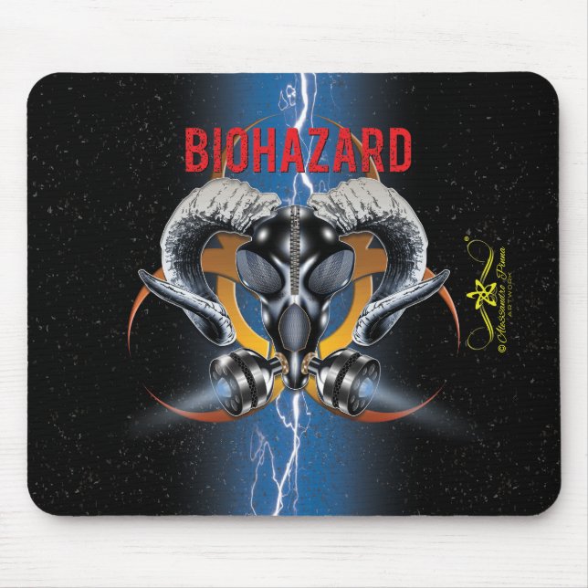 BW! BIOHAZARD WARNING! SKULL MOUSE PAD (Front)