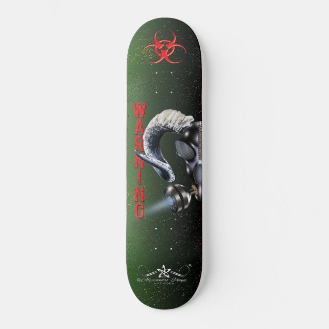 BW! BIOHAZARD WARNING! SKULL SKATEBOARD (Front)