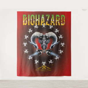 BW! BIOHAZARD WARNING! SKULL TAPESTRY