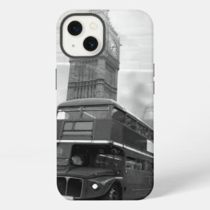 BW Black & White London Bus & Big Ben iPhone Case