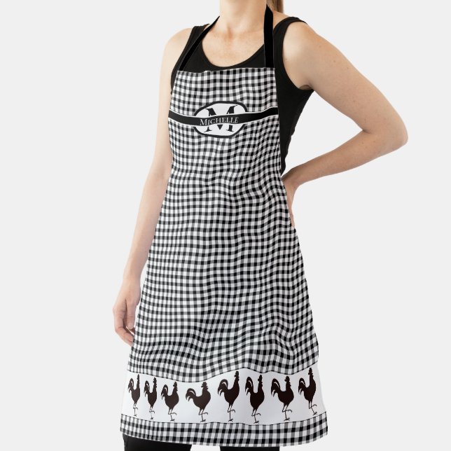 BW Buffalo Checks Pattern Monogram | Rooster Apron (Insitu)