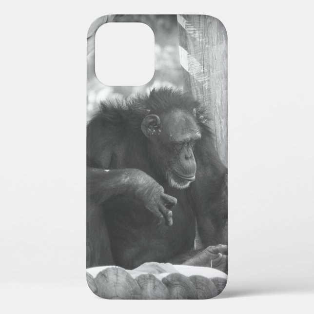 BW Chimp Case-Mate iPhone Case (Back)