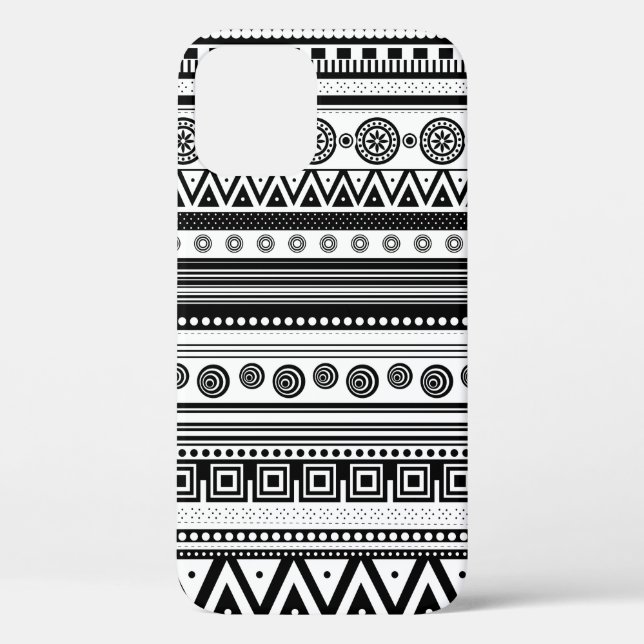 BW decorative aztec texture Case-Mate iPhone Case (Back)
