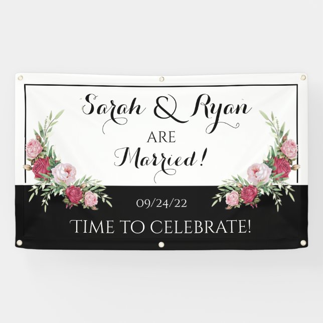 BW Elegance Personalised (Day of) Wedding Banner (Horizontal)