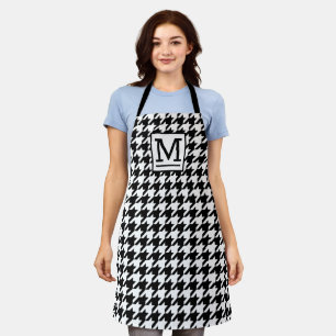 BW Houndstooth Monogrammed Apron