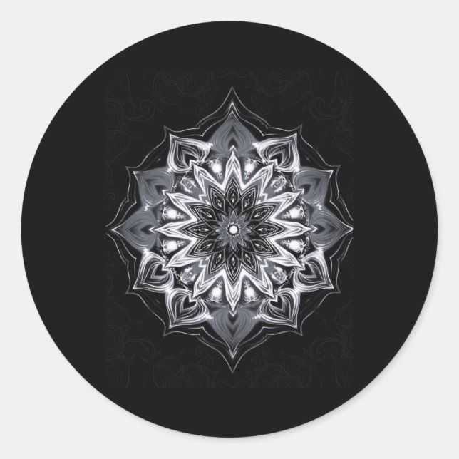 Bw Mandala Sticker  (Front)