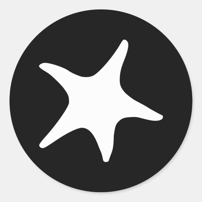 BW Starfish Classic Round Sticker (Front)
