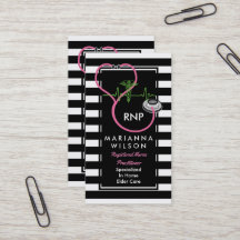 BW Stripes Modern Nurse Nursing Stethescope