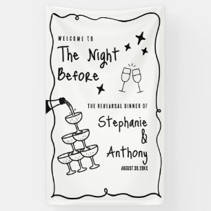 BW Whimsical Frame and Champagne The Night Before  Banner