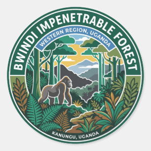 Bwindi Forest Uganda Classic Round Sticker