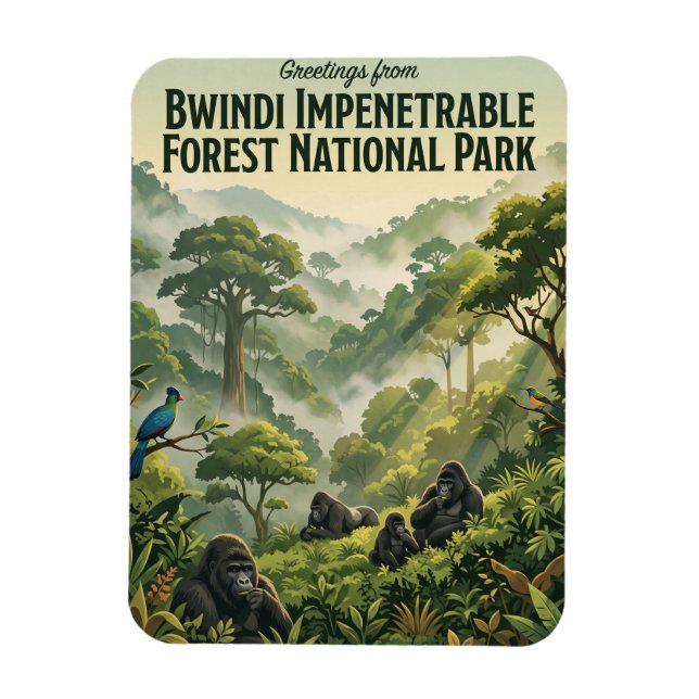 Bwindi Impenetrable Forest National Park Uganda Magnet (Vertical)