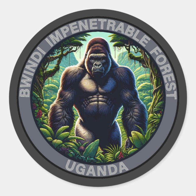 Bwindi Impenetrable Forest Uganda Classic Round Sticker (Front)