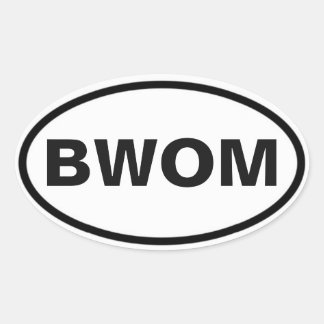 BWOM international sign Oval Sticker