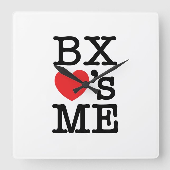 BX ❤'s ME Square Wall Clock (Front)