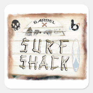 bX Surf Shack, Barrel X Square Sticker