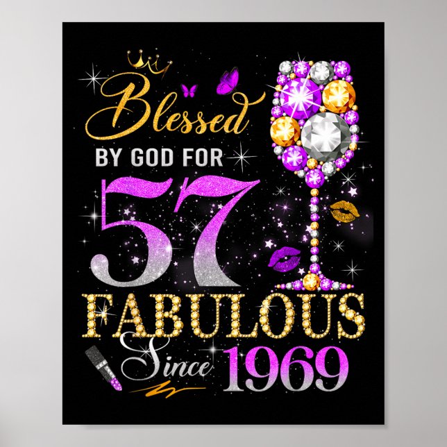 By 57th Birthday Queen Blessed God Poster (Front)