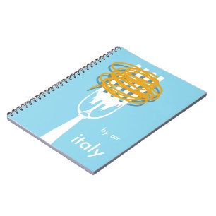 by air Italy vintage style travel poster. Notebook