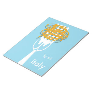 by air Italy vintage style travel poster. Notepad