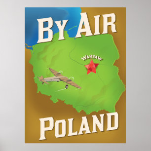 By Air To Poland travel poster