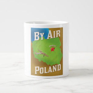 By Air To Poland travel poster Large Coffee Mug