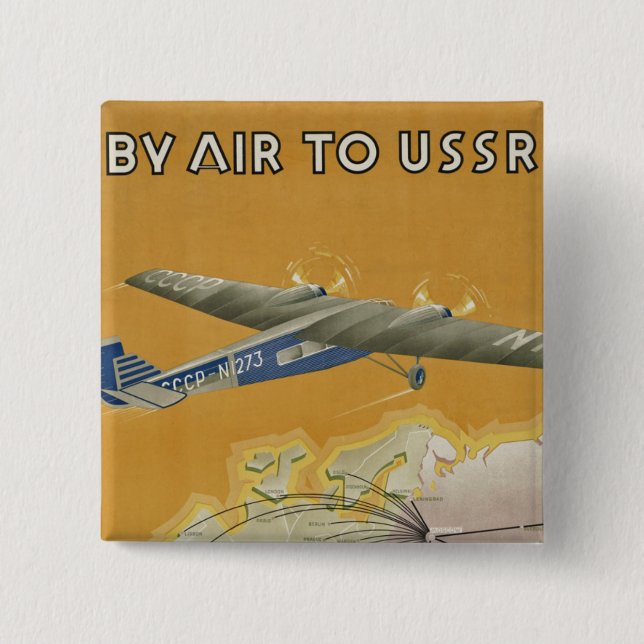 By Air to USSR 15 Cm Square Badge (Front)