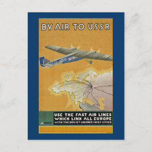 By Air to USSR Postcard