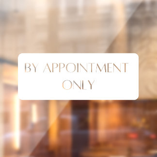By Appointment Only Storefront Decal
