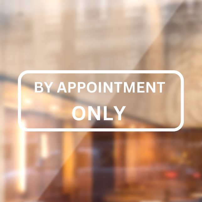 By Appointment Only Storefront Decal (Sheet 2)