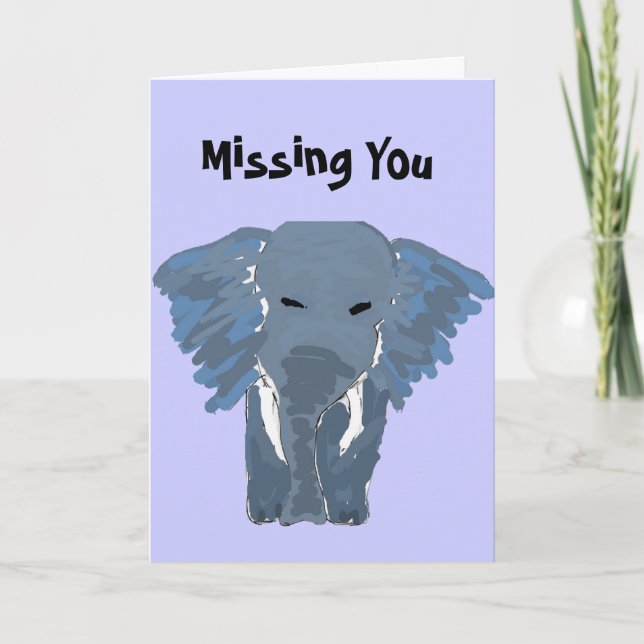 BY- Artsy Elephant Missing You Card (Front)
