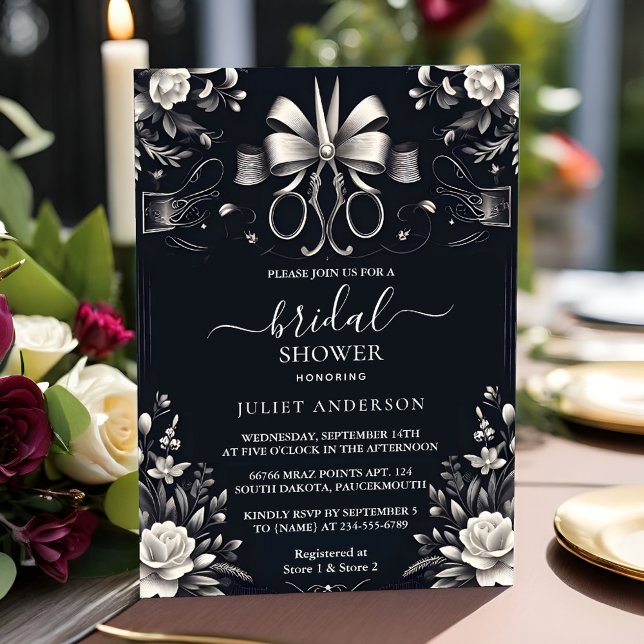 By Banners Bows Satin Ribbon Cutting Bridal Shower Invitation (Creator Uploaded)