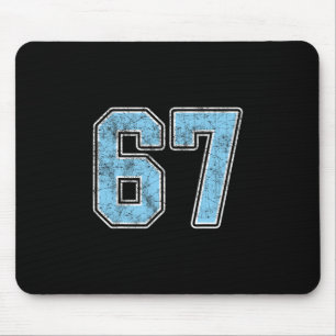 By Blue 67 Six Seven Meme Mouse Pad