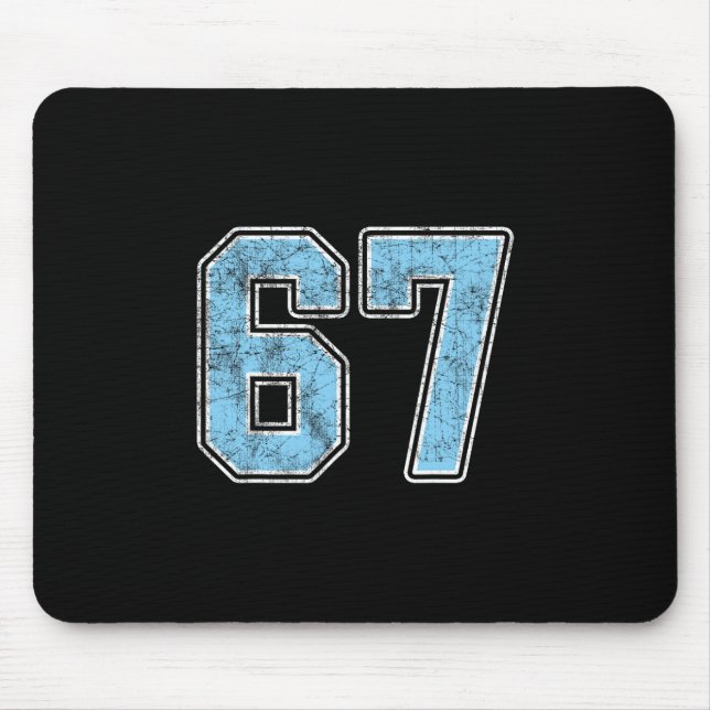 By Blue 67 Six Seven Meme  Mouse Pad (Front)