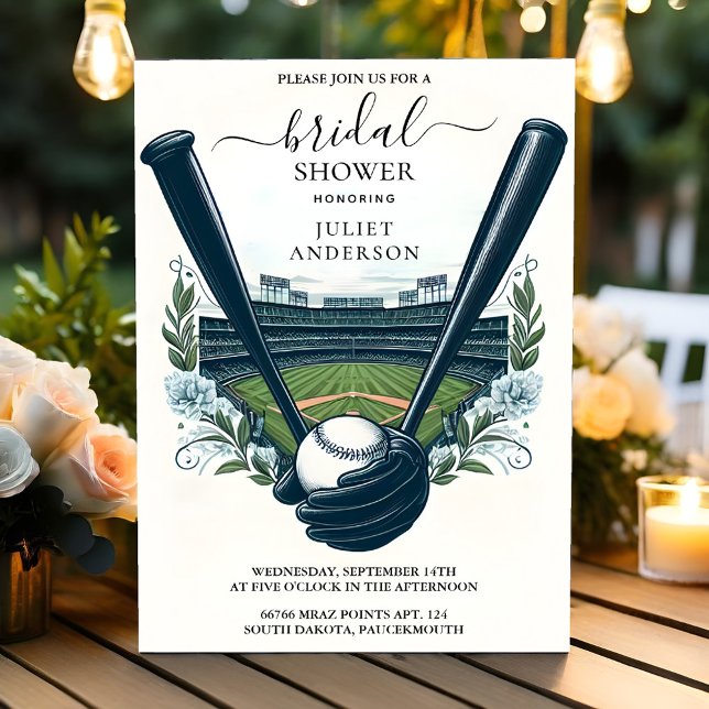 By Champion Team Ball Field Baseball Bridal Shower Invitation (Creator Uploaded)