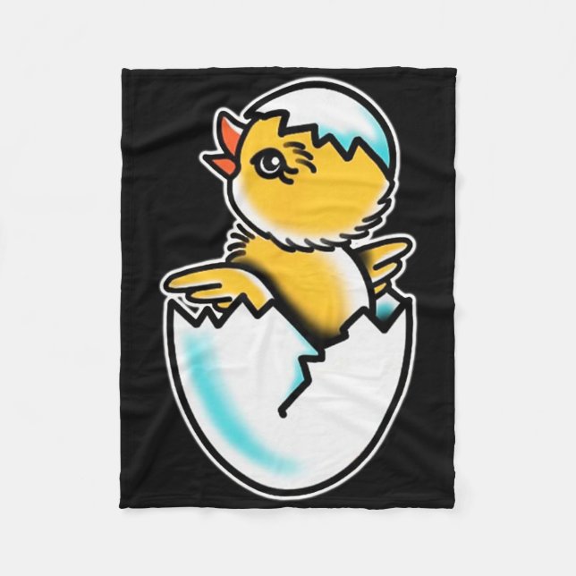 By Chick Cracked Egg Spring Chicken  Fleece Blanket (Front)