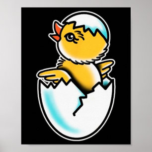 By Chick Cracked Egg Spring Chicken Poster