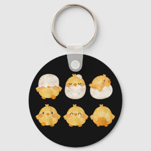 By Chicks Hatching From Eggs Cute Little Chickens Key Ring