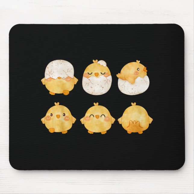 By Chicks Hatching From Eggs Cute Little Chickens  Mouse Pad (Front)