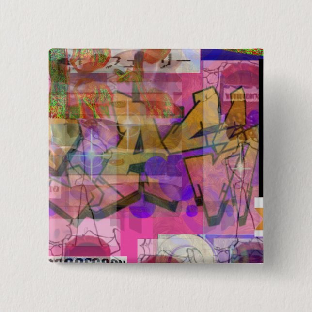 By Deception League "Neo-Graffiti" 15 Cm Square Badge (Front)