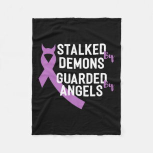 By Demons Guarded By Angels End Addiction Fleece Blanket
