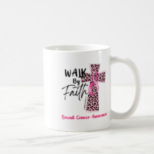 By Faith Breast Cancer Awareness Christian Jesus W Coffee Mug