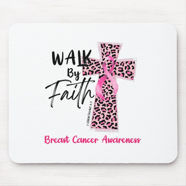 By Faith Breast Cancer Awareness Christian Jesus W Mouse Pad (Front)