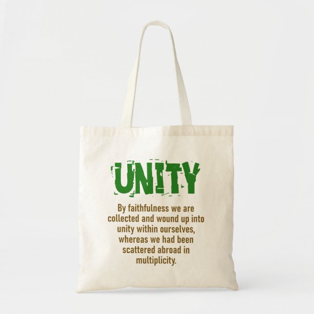 By Faithfulness We Are Collected - Unity Quote Tote Bag (Front)