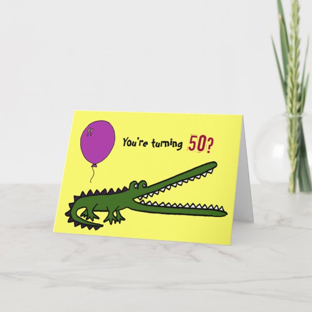 BY- Funny Croc 50th Birthday Card (Front)