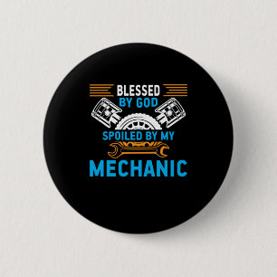 By God By Mechanic 6 Cm Round Badge