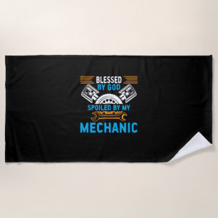 By God By Mechanic Beach Towel