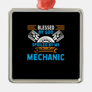 By God By Mechanic Metal Ornament