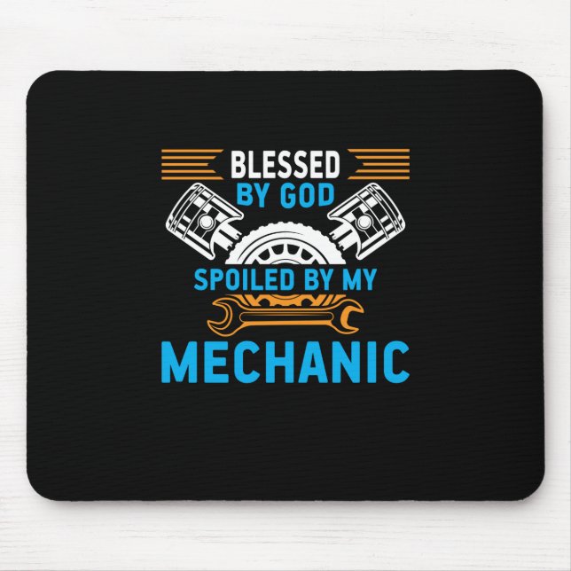 By God By Mechanic Mouse Pad (Front)