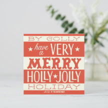 By Golly Holiday Retro Type Christmas - Red